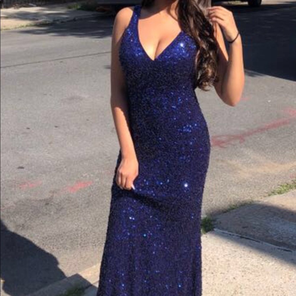 Blue Sequin Dress
